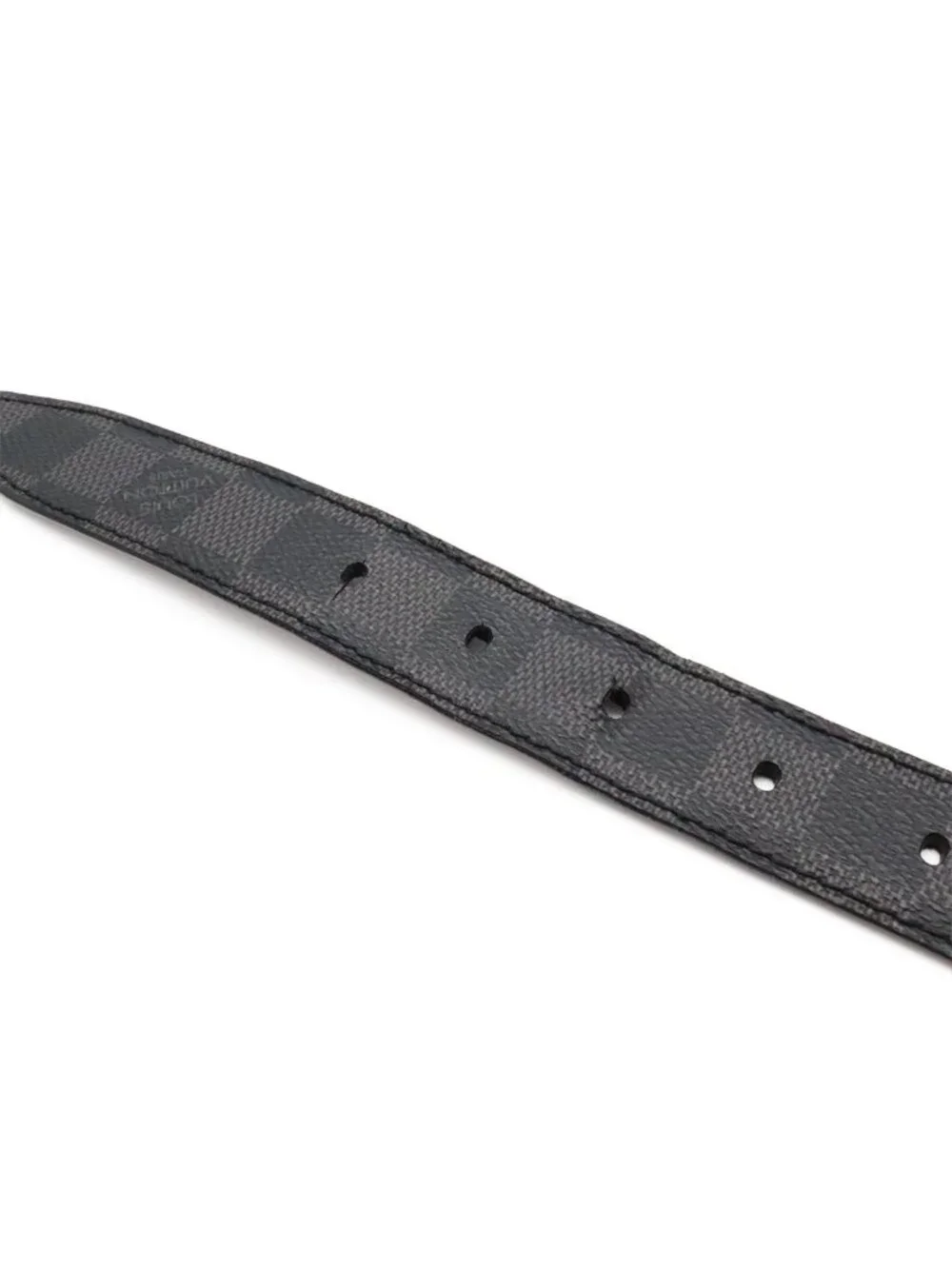 Louis Vuitton Damier Graphite Ceinture Force Belt Silver